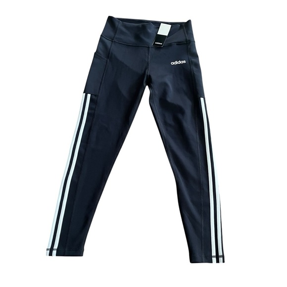 NWT adidas workout Athleisure leggings side stripes women size medium high rise - Picture 4 of 12